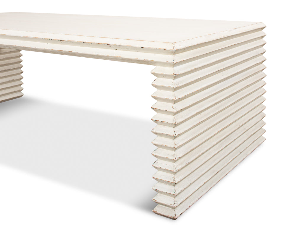 Stacked Cocktail Table, Antique White by Sarreid Ltd - view 9