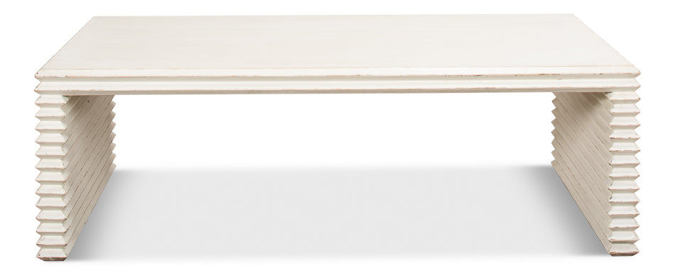 Stacked Cocktail Table, Antique White by Sarreid Ltd - view 2