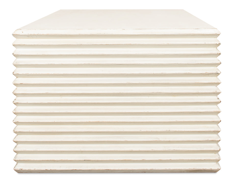 Stacked Cocktail Table, Antique White by Sarreid Ltd - view 3
