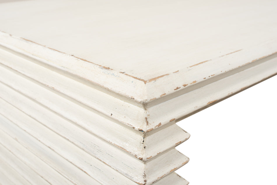 Stacked Cocktail Table, Antique White by Sarreid Ltd - view 7
