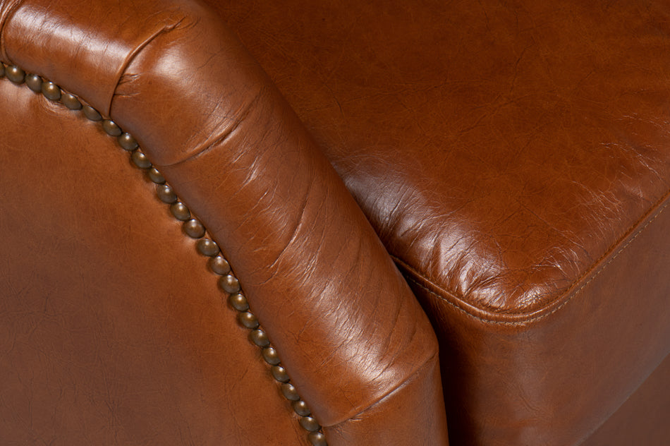 Baker Leather Swivel Chair,Havana Lthr by Sarreid Ltd - view 10