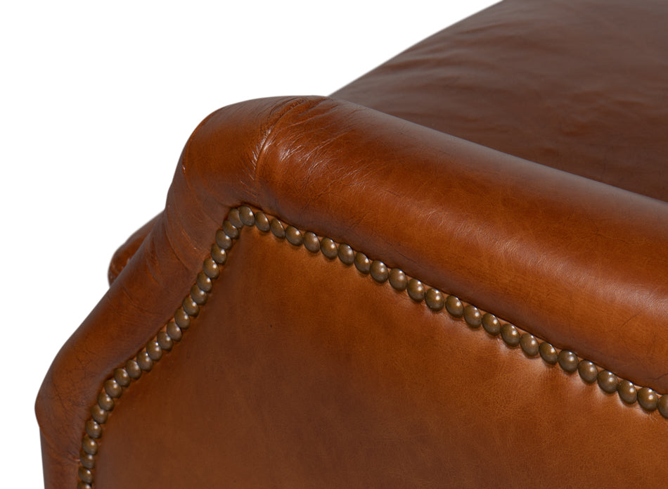 Baker Leather Swivel Chair,Havana Lthr by Sarreid Ltd - view 11