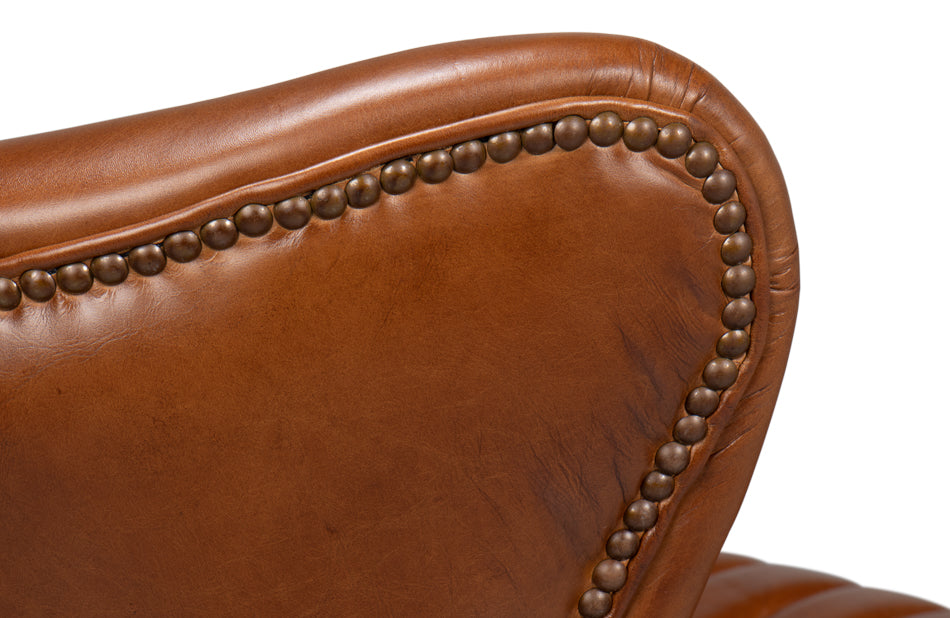 Bugatti Leather Swivel Chair by Sarreid Ltd - view 8