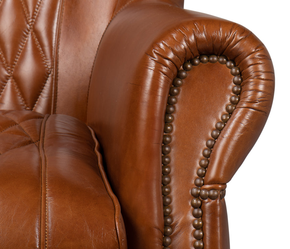 Bugatti Leather Swivel Chair by Sarreid Ltd - view 9