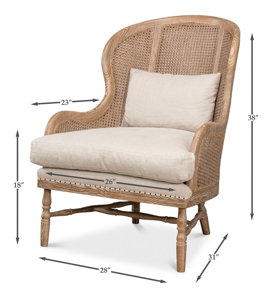 Randolph Wing Chair by Sarreid Ltd - view 11