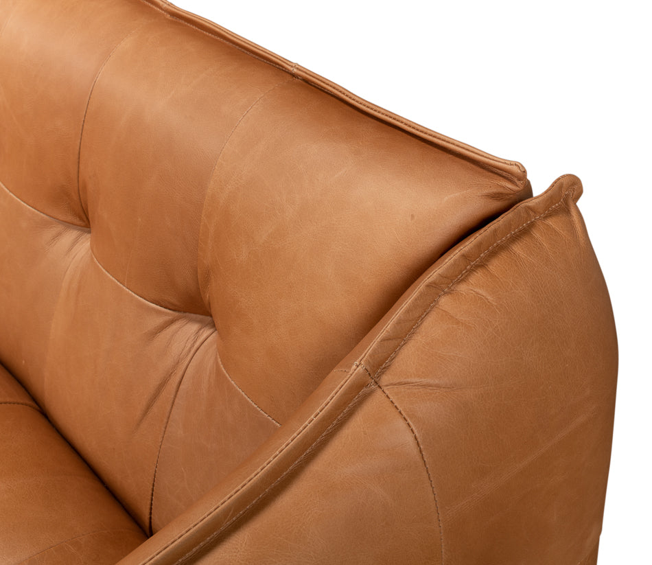 Isaac Leather Sofa by Sarreid Ltd - view 8