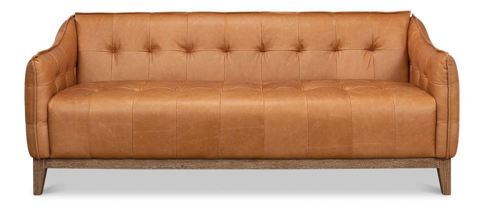 Isaac Leather Sofa by Sarreid Ltd - view 2