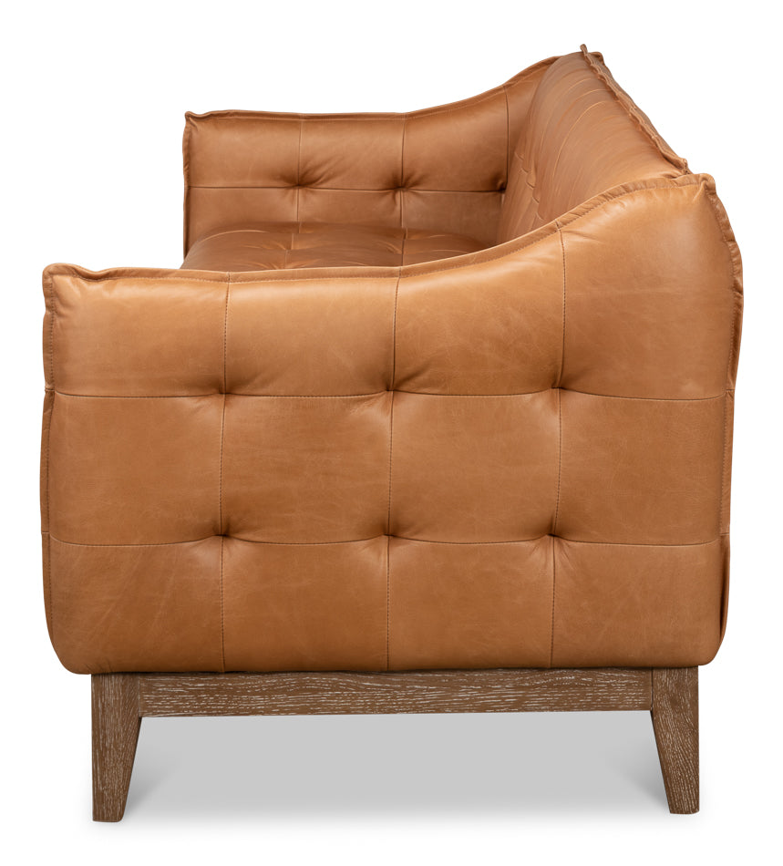 Isaac Leather Sofa by Sarreid Ltd - view 3