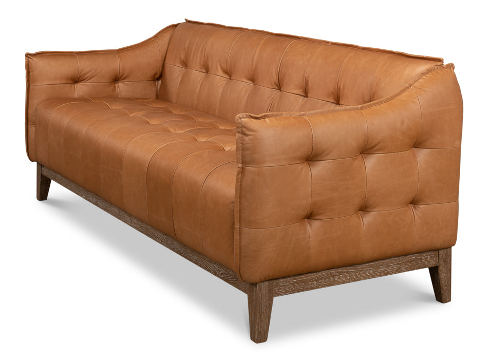 Isaac Leather Sofa by Sarreid Ltd - view 4
