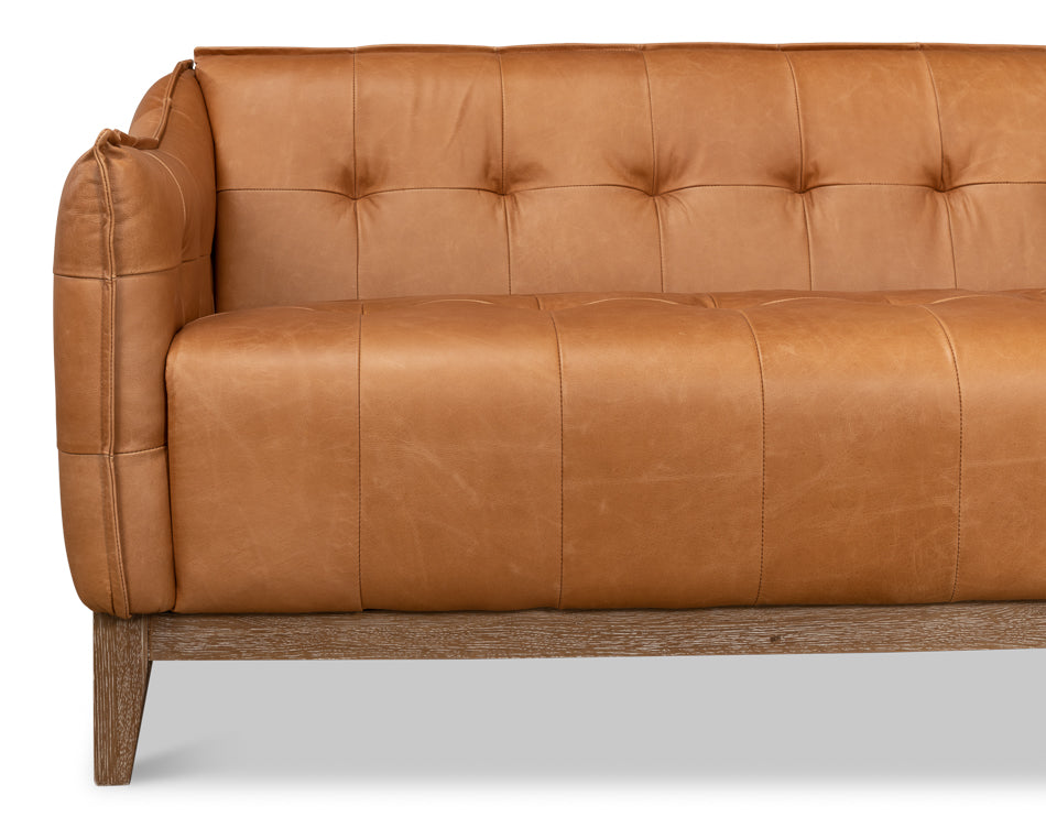 Isaac Leather Sofa by Sarreid Ltd - view 6