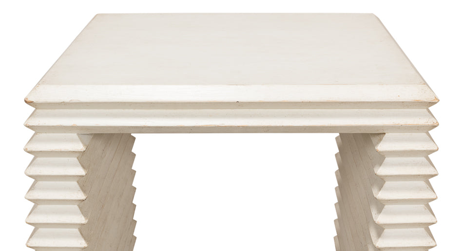 Stacked Side Table, Antique White by Sarreid Ltd - view 8