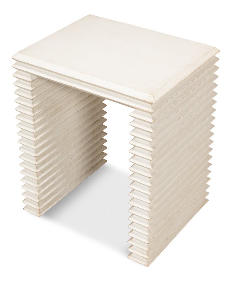 Stacked Side Table, Antique White by Sarreid Ltd - view 10