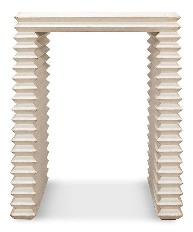 Stacked Side Table, Antique White by Sarreid Ltd - view 11