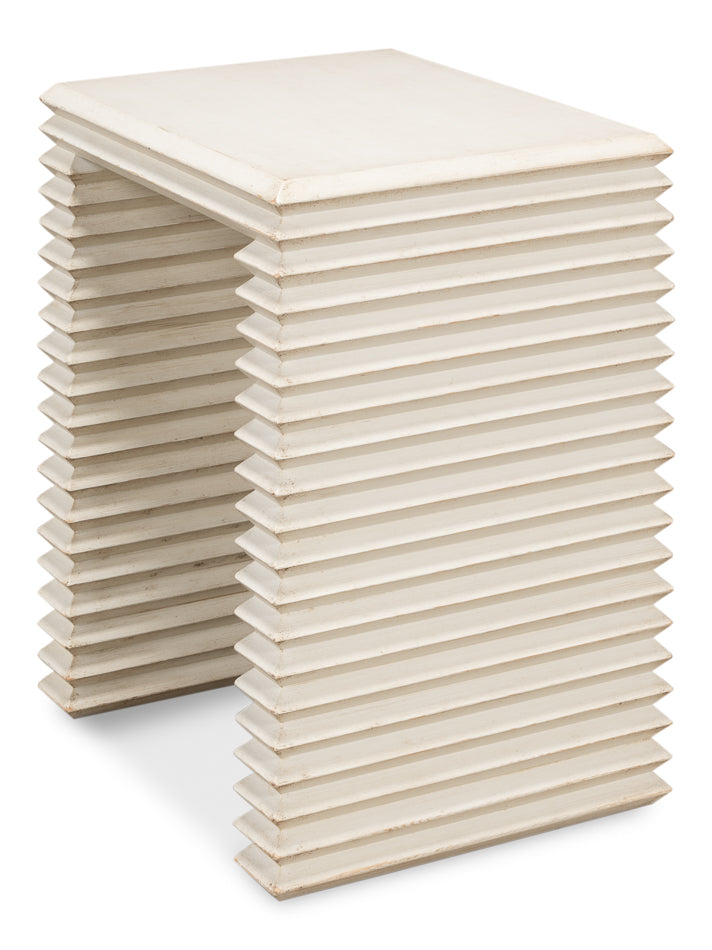 Stacked Side Table, Antique White by Sarreid Ltd - view 3