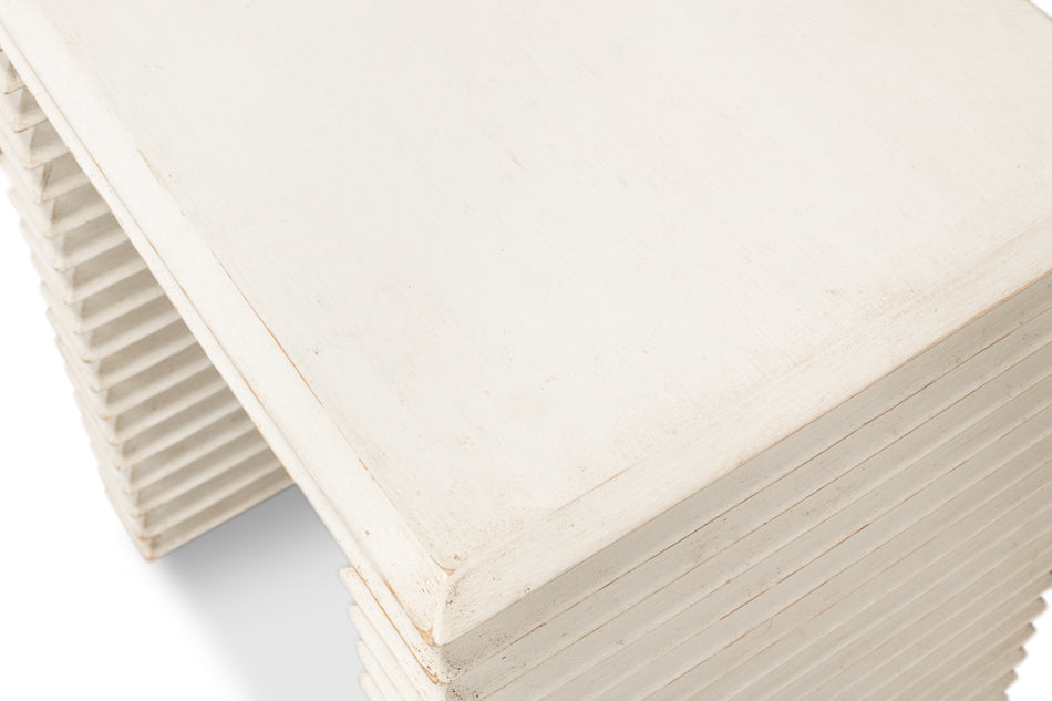 Stacked Side Table, Antique White by Sarreid Ltd - view 5
