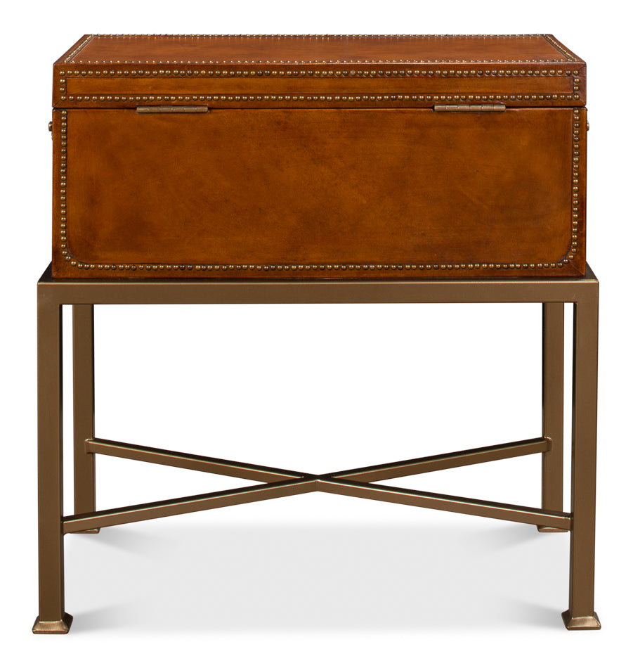 Remington Leather Box On Stand by Sarreid Ltd - view 8