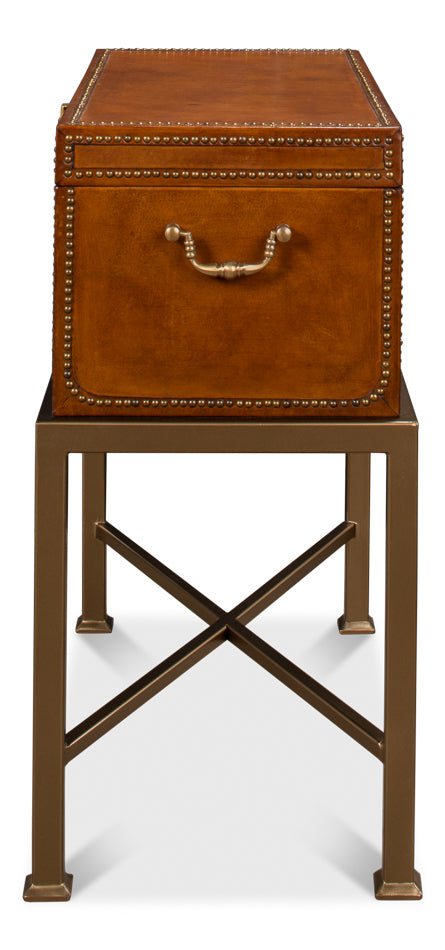 Remington Leather Box On Stand by Sarreid Ltd - view 9