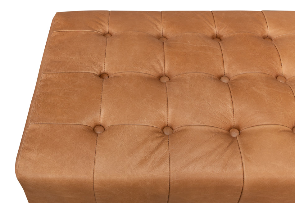 Beam Bench Tufted Leather by Sarreid Ltd - view 9