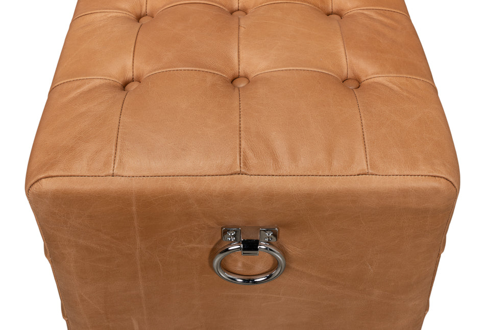 Beam Bench Tufted Leather by Sarreid Ltd - view 10