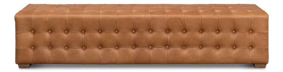 Beam Bench Tufted Leather by Sarreid Ltd - view 2