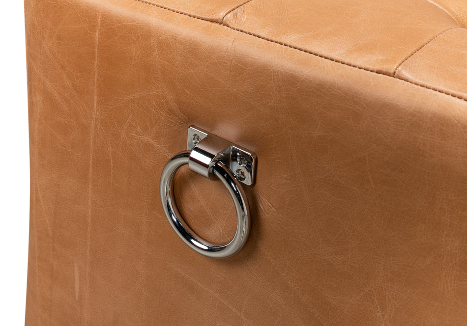 Beam Bench Tufted Leather by Sarreid Ltd - view 6