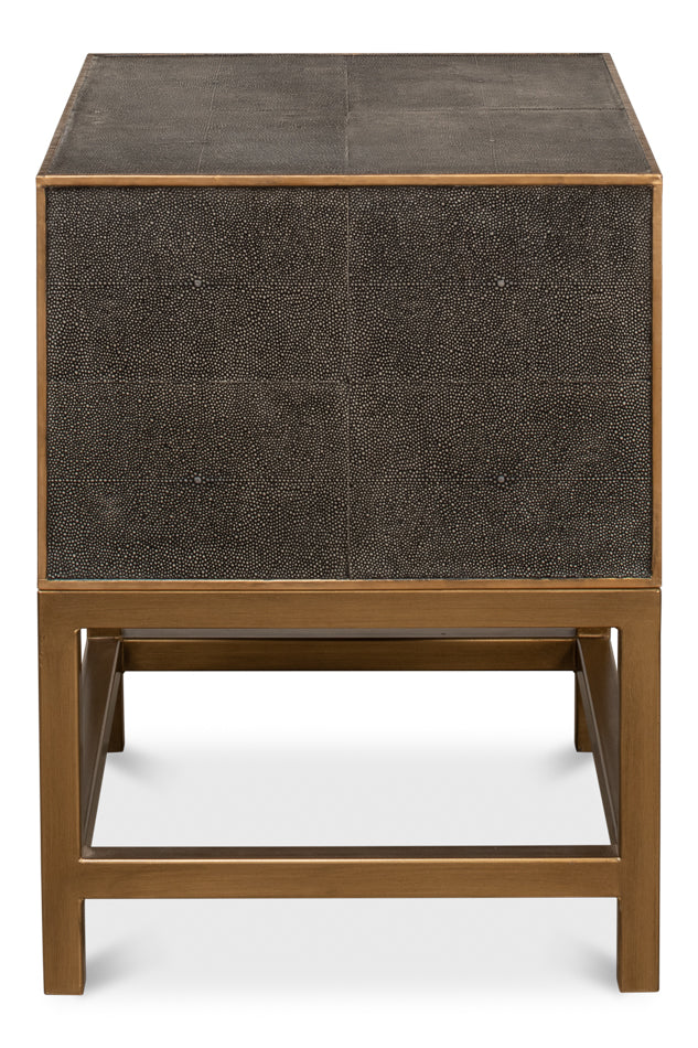 Gideon Shagreen Side Table, Antique Grey by Sarreid Ltd - view 9