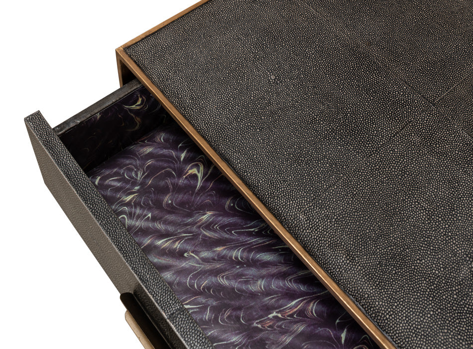 Gideon Shagreen Side Table, Antique Grey by Sarreid Ltd - view 10