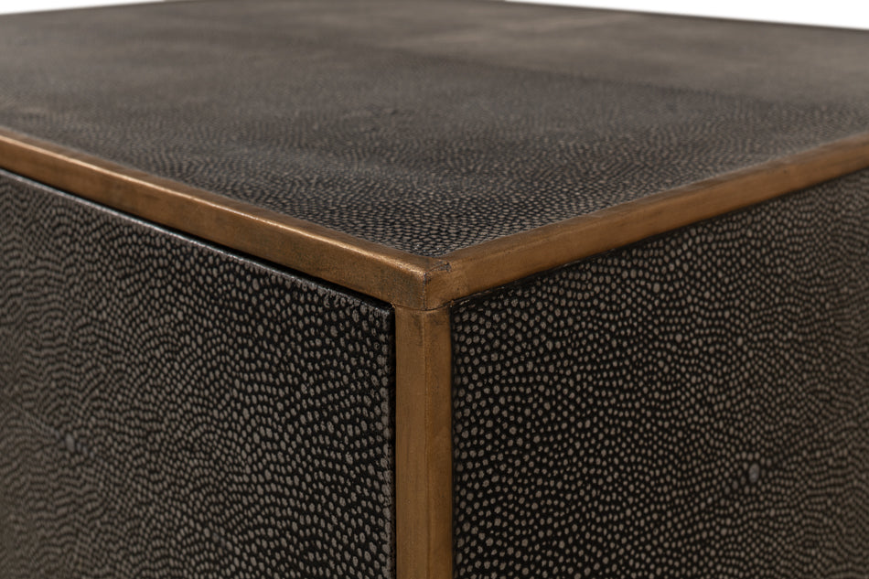 Gideon Shagreen Side Table, Antique Grey by Sarreid Ltd - view 11