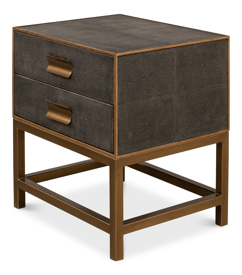 Gideon Shagreen Side Table, Antique Grey by Sarreid Ltd - view 12