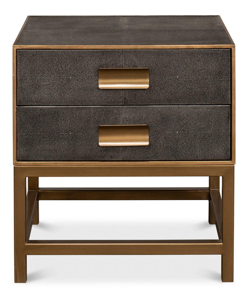 Gideon Shagreen Side Table, Antique Grey by Sarreid Ltd - view 2