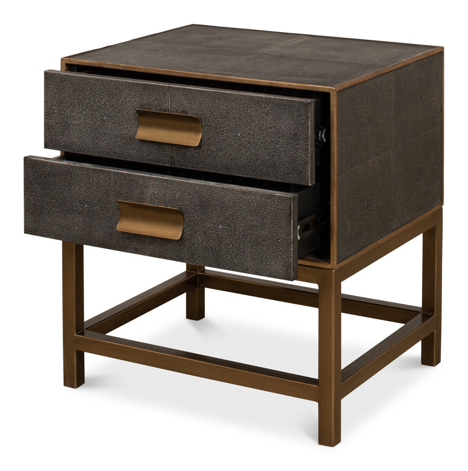 Gideon Shagreen Side Table, Antique Grey by Sarreid Ltd - view 3