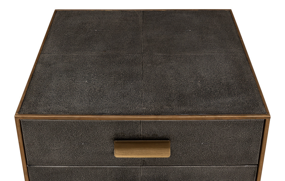 Gideon Shagreen Side Table, Antique Grey by Sarreid Ltd - view 4
