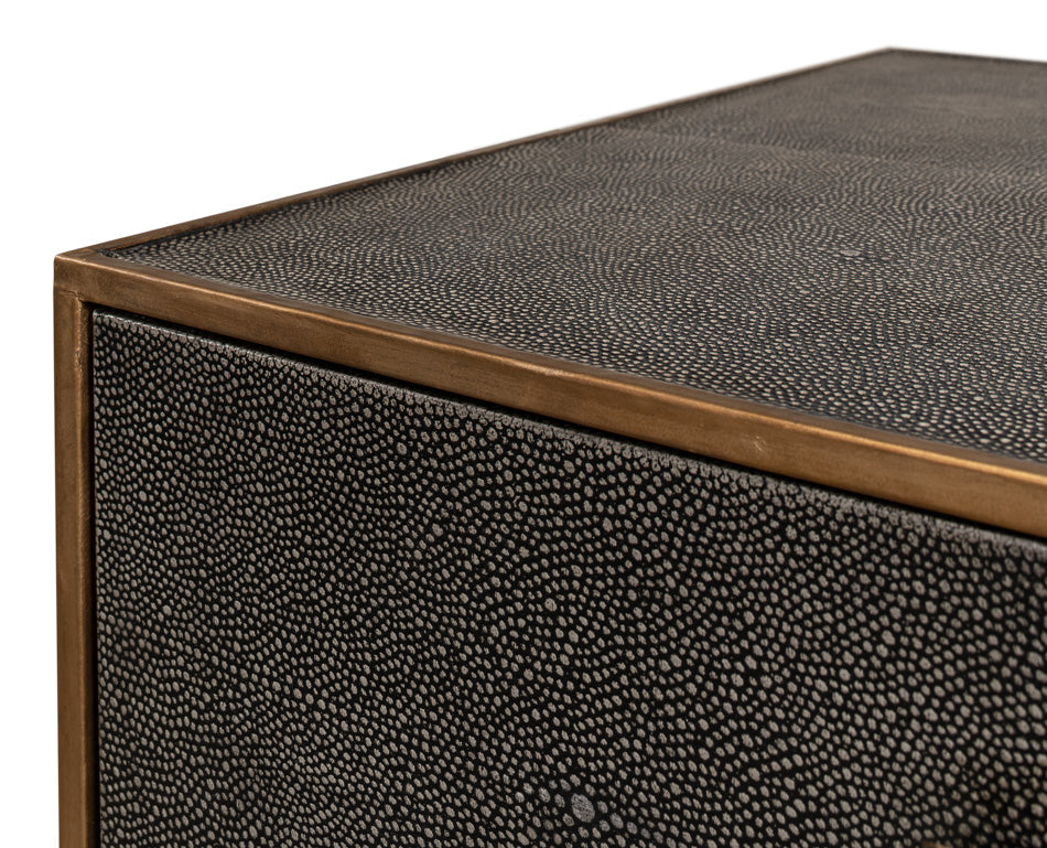 Gideon Shagreen Side Table, Antique Grey by Sarreid Ltd - view 5