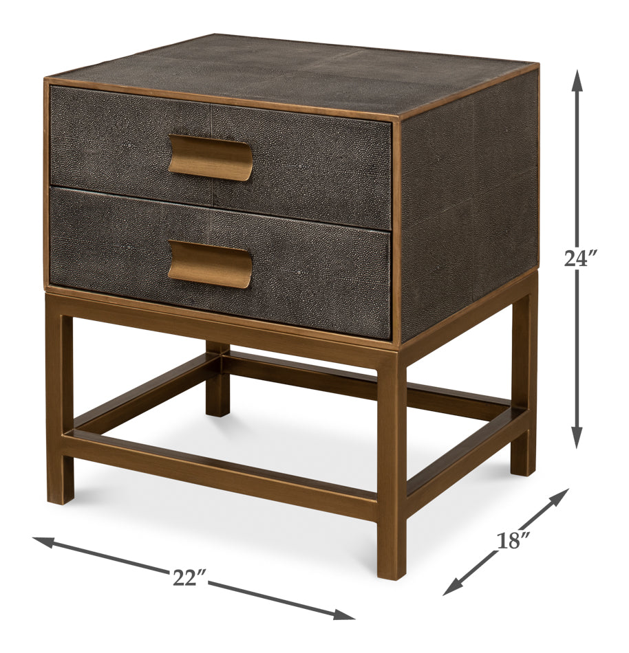 Gideon Shagreen Side Table, Antique Grey by Sarreid Ltd - view 7