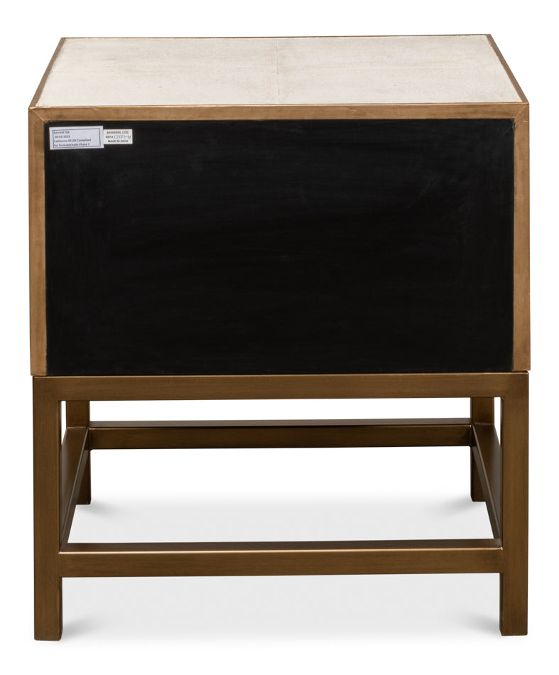 Gideon Shagreen Side Table, Osprey White by Sarreid Ltd - view 8