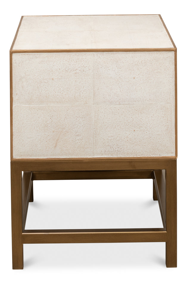 Gideon Shagreen Side Table, Osprey White by Sarreid Ltd - view 9