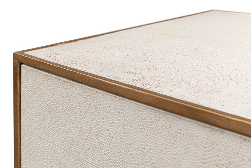 Gideon Shagreen Side Table, Osprey White by Sarreid Ltd - view 10
