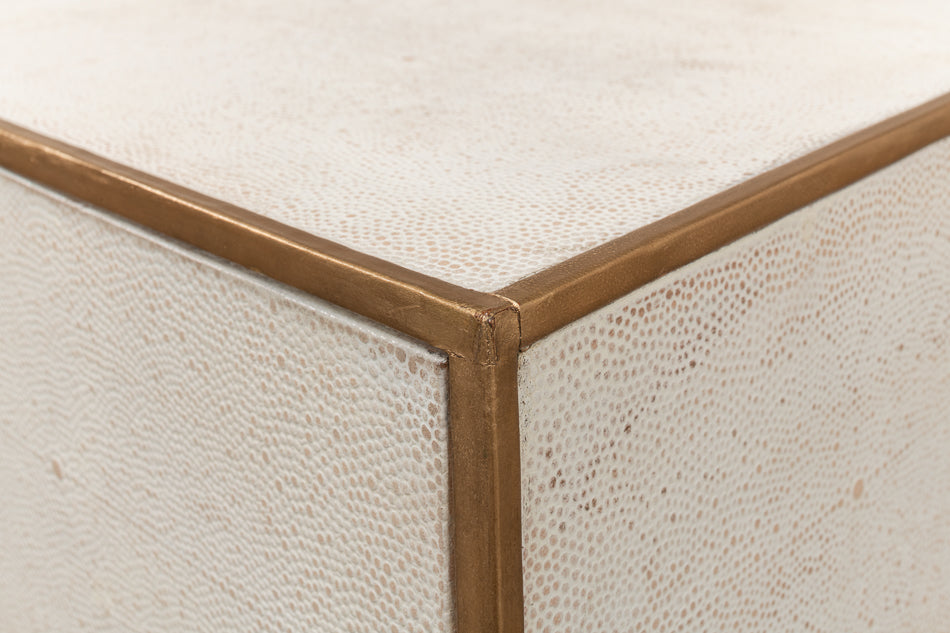 Gideon Shagreen Side Table, Osprey White by Sarreid Ltd - view 11