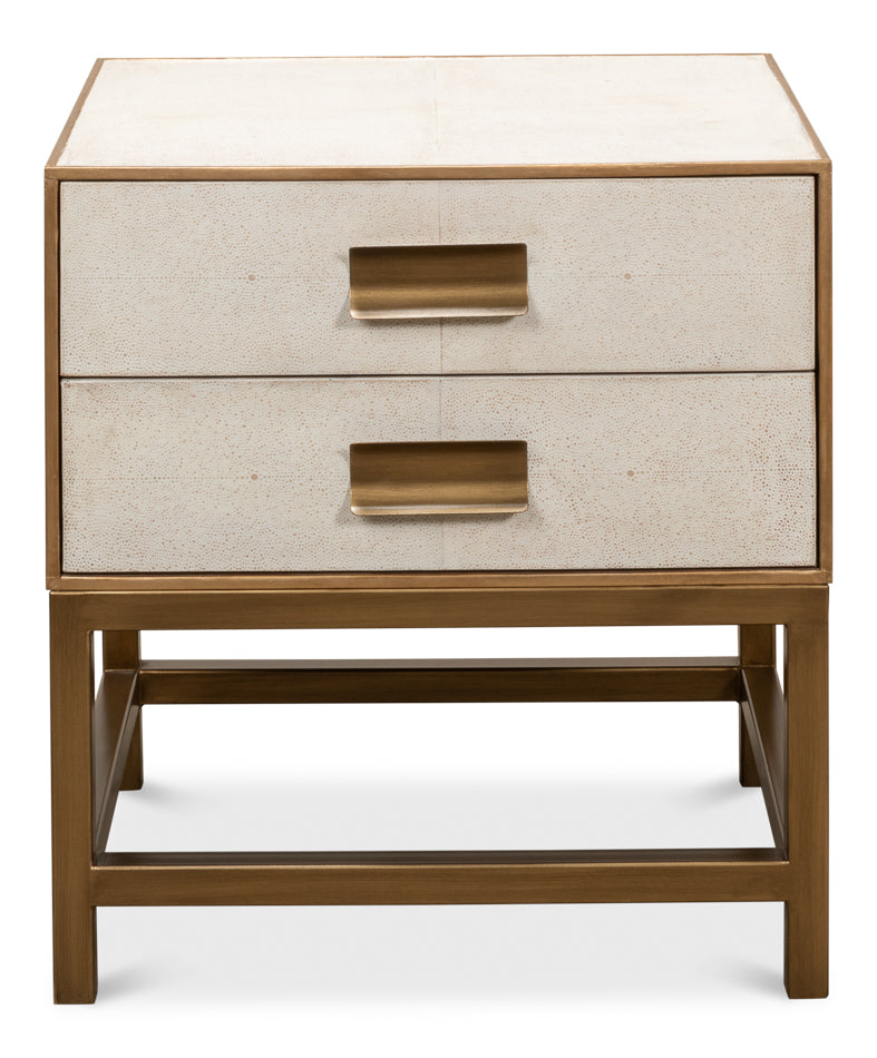 Gideon Shagreen Side Table, Osprey White by Sarreid Ltd - view 2