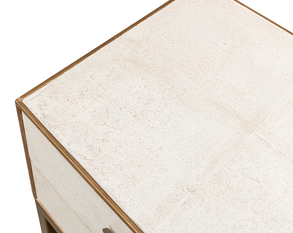 Gideon Shagreen Side Table, Osprey White by Sarreid Ltd - view 5