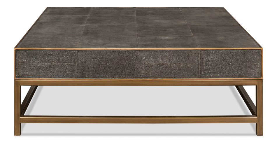 Gideon Shagreen Sq.Coffee Table,Ant.Grey by Sarreid Ltd - view 8