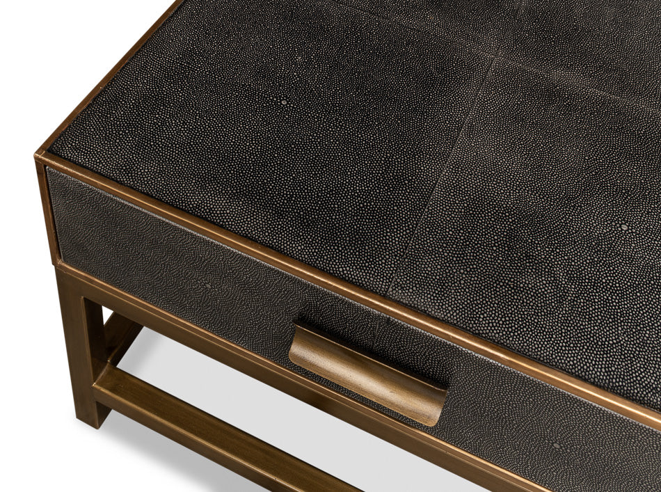 Gideon Shagreen Sq.Coffee Table,Ant.Grey by Sarreid Ltd - view 9