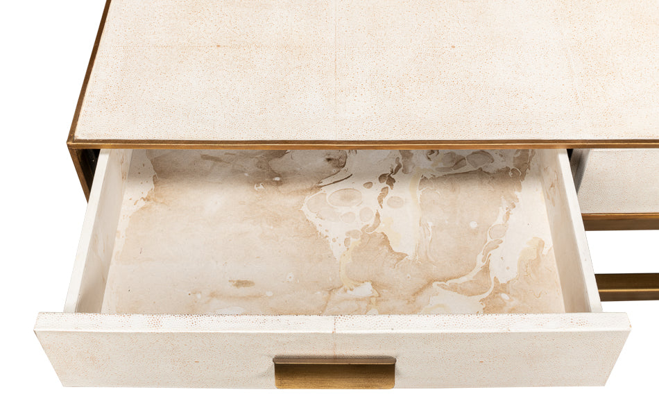 Gideon Shagreen Sq.Coffee Table, White by Sarreid Ltd - view 11