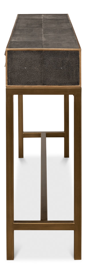 Gideon Shagreen Console Table, Ant.Grey by Sarreid Ltd - view 9