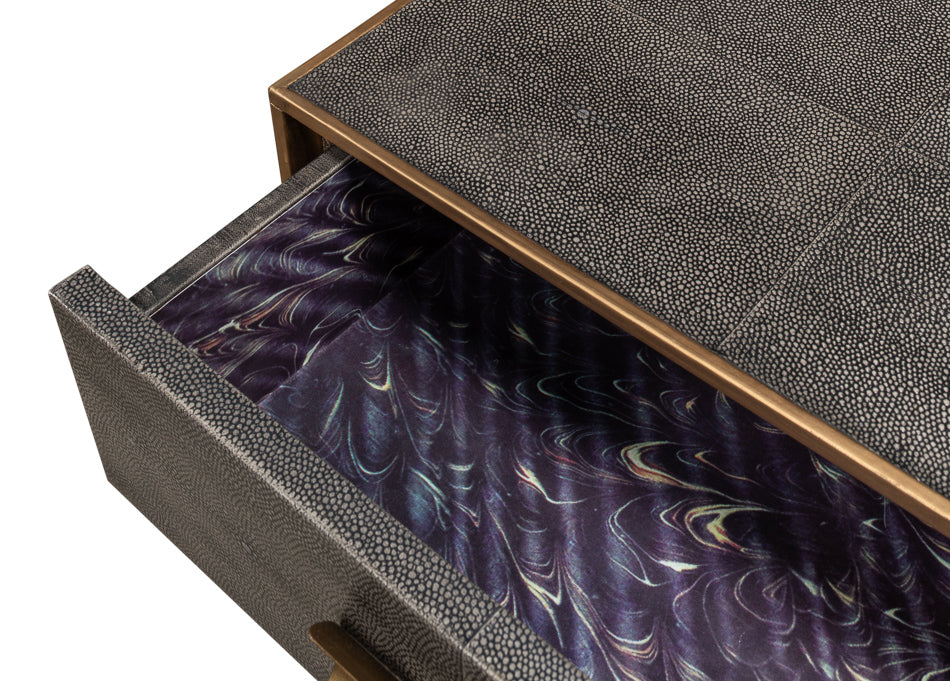 Gideon Shagreen Console Table, Ant.Grey by Sarreid Ltd - view 12
