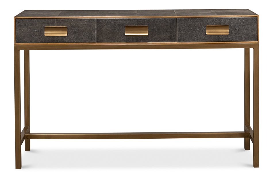 Gideon Shagreen Console Table, Ant.Grey by Sarreid Ltd - view 2
