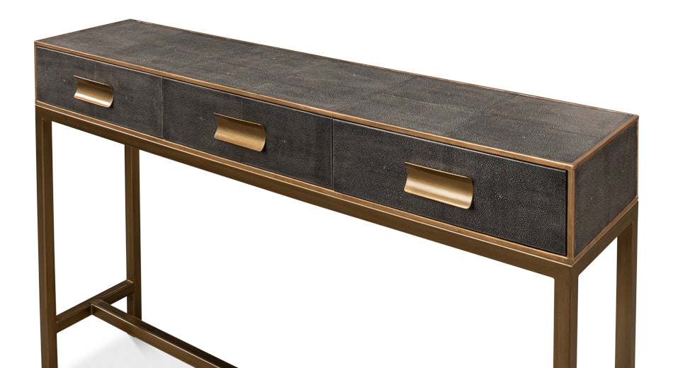 Gideon Shagreen Console Table, Ant.Grey by Sarreid Ltd - view 4