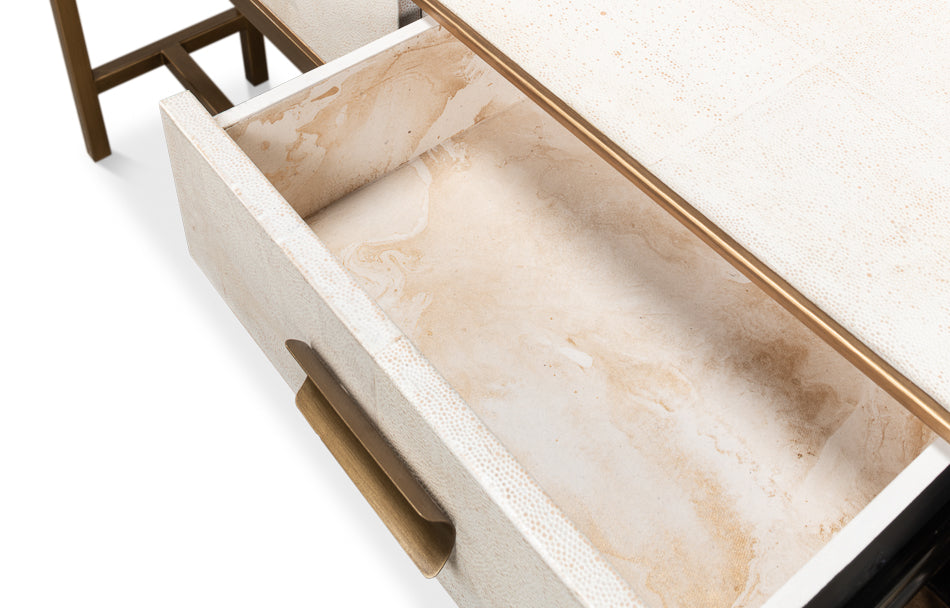 Gideon Shagreen Console, Osprey White by Sarreid Ltd - view 12