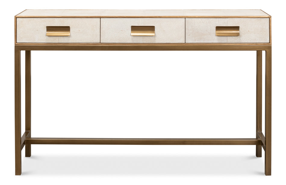Gideon Shagreen Console, Osprey White by Sarreid Ltd - view 2