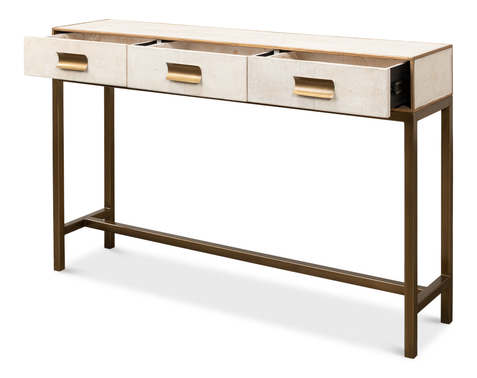 Gideon Shagreen Console, Osprey White by Sarreid Ltd - view 3